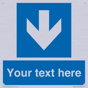 Custom Directional signage blue down arrow 